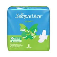Absorvente S.Livre Adapt Suave com Abas 08 Unidades