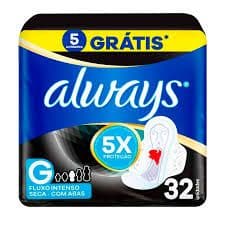Absorvente Always Noite Fluxo Intenso com Abas Seca c/ 32 Unid.